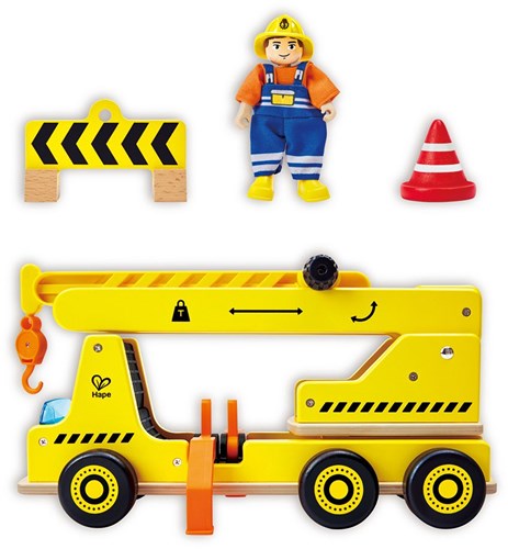 Hape grúa de madera juguete - vehículo de construcción desde 2 años-3