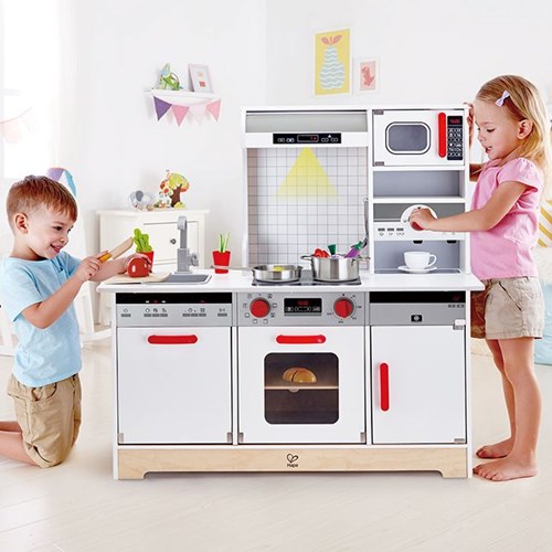 Hape Cocina de madera todo en uno - Juguete cocina para niños