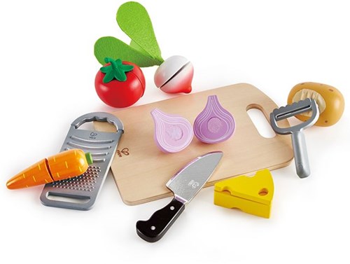 Hape Verduras y utensilios de cocina - Set de cocina de juguete para niños-2