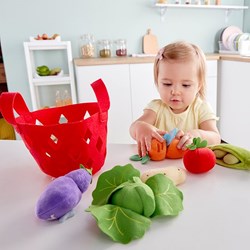 Hape cesta de verduras para bebés - juguete educativo de fieltro
