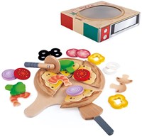 Hape set de pizza juguete de cocina de madera con caja de pizza-2
