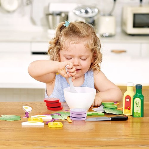 Hape set de ensalada de madera - 39 piezas - juguete educativo