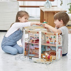 Hape casa de muñecas Pony Club Ranch set de madera con accesorios