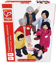 Hape familia casa de muñecas asiática set de muñecos de madera para juego de rol