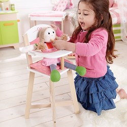 Hape silla alta de madera para muñecas con cojín - juguete sostenible