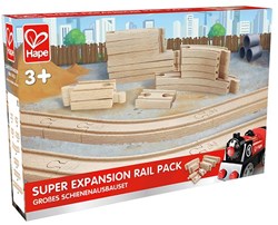 Hape set de vías de tren de madera - Super Expansion Rail Pack - 24 piezas