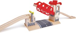 Hape puente elevadizo de madera para trenes - puente de juguete para vías
