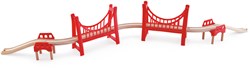 Hape puente colgante doble para tren de juguete de madera