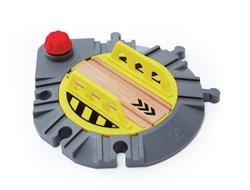 Hape plataforma giratoria de tren - accesorio ferroviario de madera ajustable