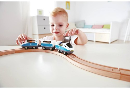 Hape tren intercity de madera juguete - set de tren magnético-3