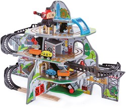 Hape circuito de tren de madera poderosa mina de montaña set de juego - mina de montaña
