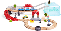 Hape set de tren City - ciudad y vías de juguete de madera