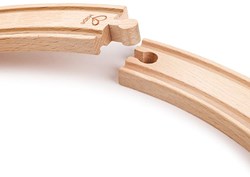 Hape vías de tren de madera curvas largas 4 piezas set de expansión