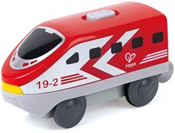 Hape tren de juguete batería rojo - Tren Intercity para niños