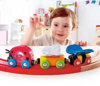 Hape tren de madera Jungle Journey con animales para niños-3