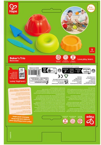 Hape moldes de arena Baker's Trio juguete de playa plástico colorido-3