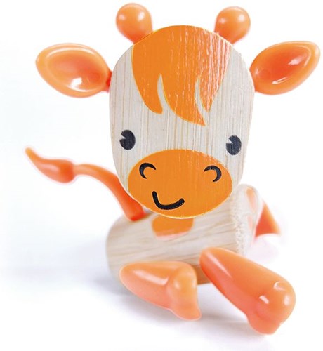 Hape jirafa juguete bambú sostenible naranja para niños-2