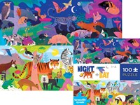 Crocodile Creek puzzle animales día y noche - 100 piezas - juguete educativo