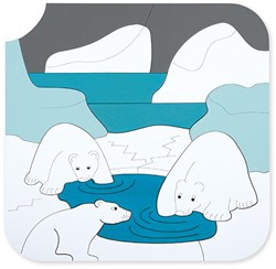 Hape puzzle de madera animales oso polar 33 piezas juguete educativo