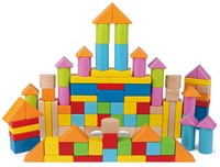 Hape bloques de construcción de madera coloridos juguete - 101 piezas-2