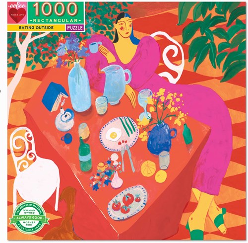 eeBoo rompecabezas Eating Outside - puzzle de cartón 1000 piezas