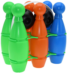Multi-colour Plastic Bowling Set - Multi -