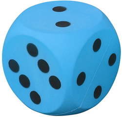 Uncoated Foam Dice - Blue -