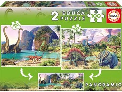 Educa puzzle Dino World 2x100 piezas juguete de cartón