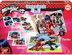 Educa juego de rompecabezas Miraculous Ladybug Superpak 4 en 1 para niños