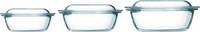 Pyrex fuente para horno con tapa vidrio borosilicato 4,3+2,2L-2