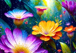 Enjoy Puzzle rompecabezas Flowers in the Rain - 1000 piezas adultos