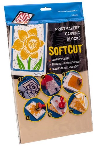 Essdee bloque Softcut 300x210x3 mm - 2 unidades para linograbado y sellos