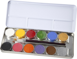 Vedes set de maquillaje facial 12 colores paleta base agua niños adultos