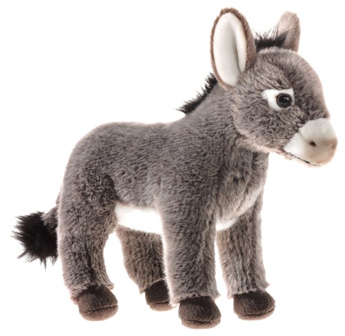 Heunec peluche burro de peluche - gris - 25 cm - juguete suave para niños