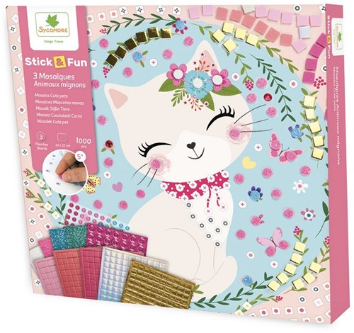 Sycomore set de manualidades mosaico animales - juguete creativo para niños