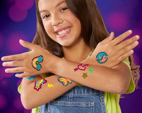 Set de tatuajes de purpurina glow in the dark para niños - diversión creativa-3