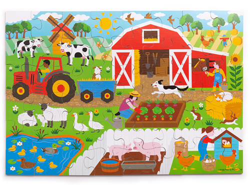 BigJigs puzzle granja suelo animales 48 piezas juguete educativo-3