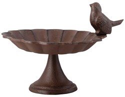 Esschert Design baño para pájaros de hierro fundido con base para jardín