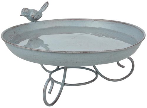 Esschert Design baño para pájaros de metal para jardín exterior