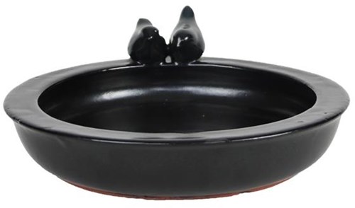 Esschert Design baño para pájaros cerámica gris accesorio jardín decorativo