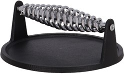 Esschert Design prensa para hamburguesas hierro fundido accesorio BBQ negro 18 cm