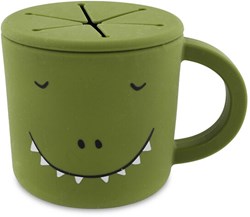 Trixie taza para snacks de silicona - Mr. Dino - taza para bebés y niños pequeños - verde