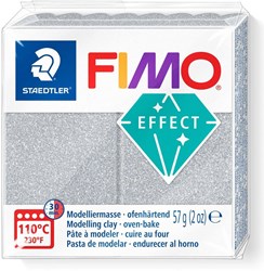 Fimo arcilla para modelar purpurina plata 57g horno creativo