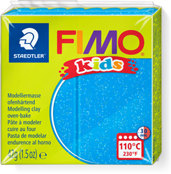 Fimo plastilina para modelar azul con purpurina 42g para niños y manualidades