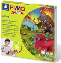 Fimo arcilla set de dinosaurios - niños - arcilla para horno 4x42g