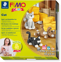 Fimo set de arcilla para modelar gatos para niños - kit creativo y divertido