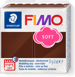 Fimo pasta para modelar Soft marrón chocolate 57g horno creativo