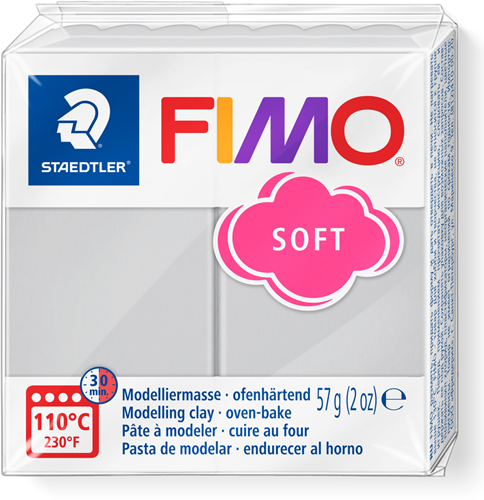 Fimo pasta para modelar Soft 57g gris delfín horneable creativa
