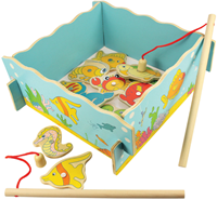 BigJigs juego de pesca de madera juguete magnético para niños-3
