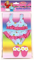 Heless bikini flamenco para muñeca con sandalias - set de baño rosa para muñecas 35-45cm-2